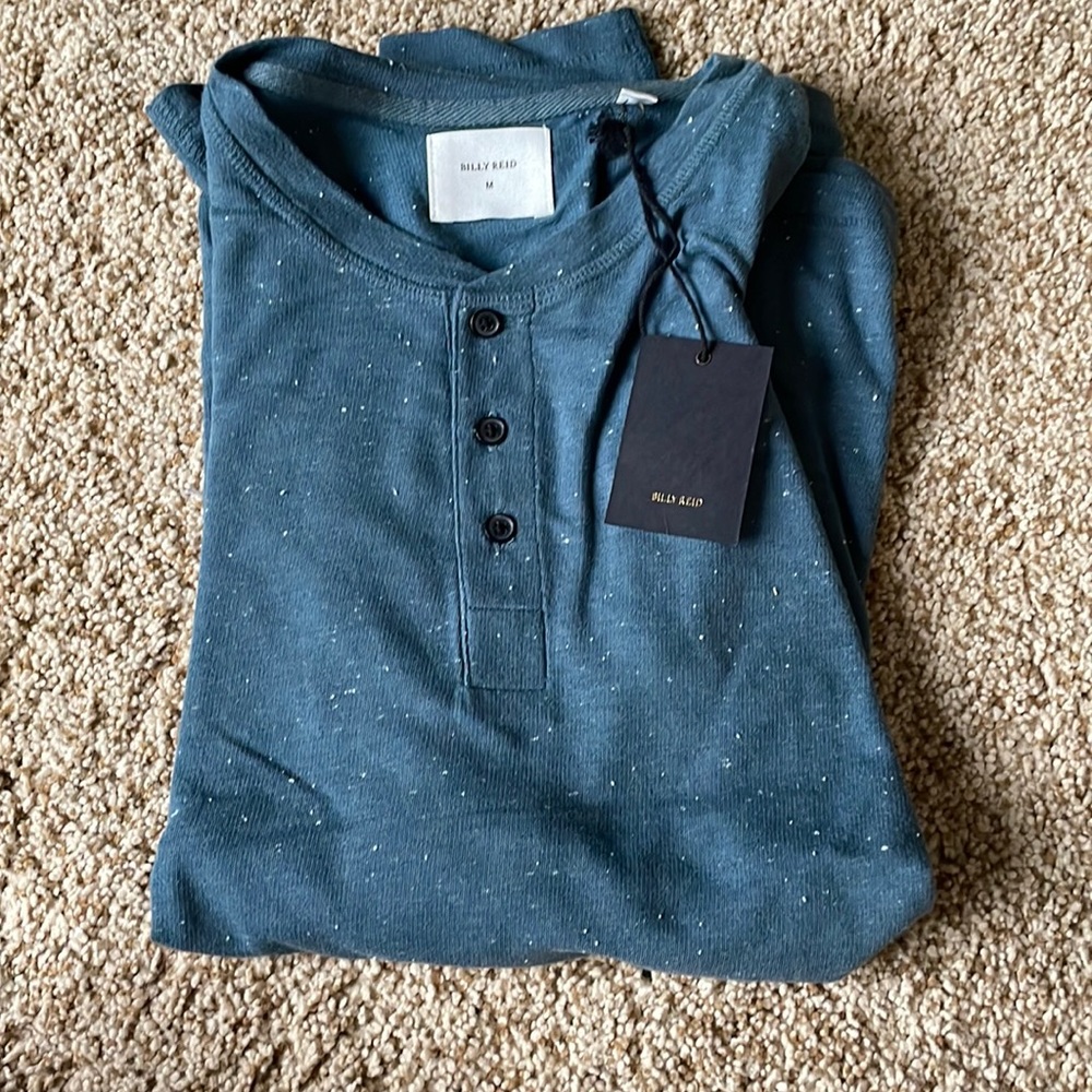 BILLY REID GRAY SPECKLED LONG-SLEEVED SHIRT SIZE M